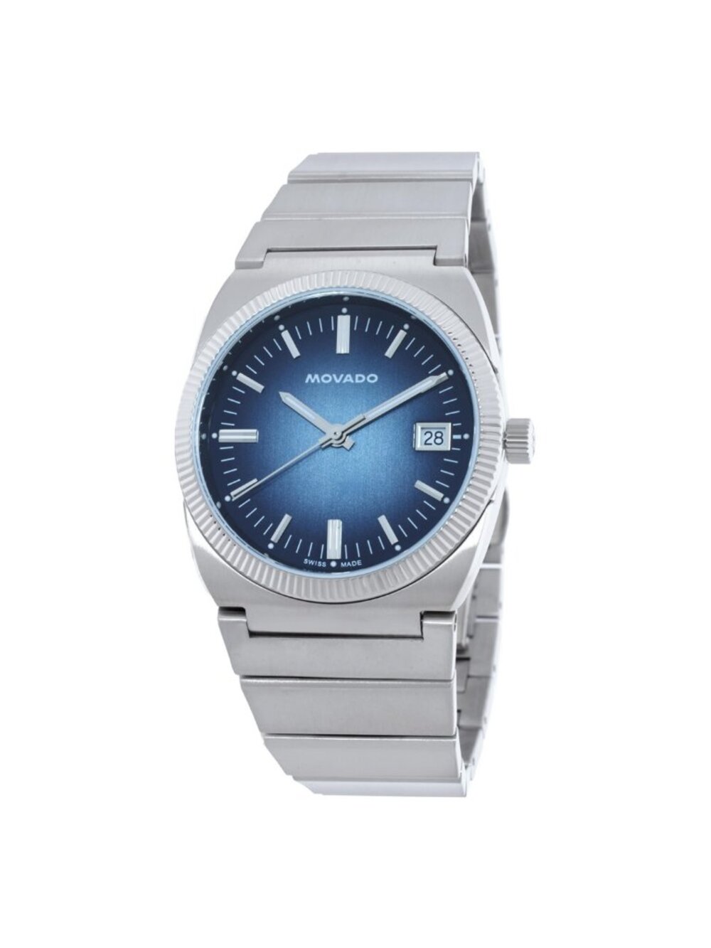 NWT Movado Heritage Ondoplan Quartz Blue Dial Men's Watch